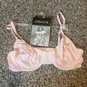 100% Cotton Jordache Pink Underwire Bra
